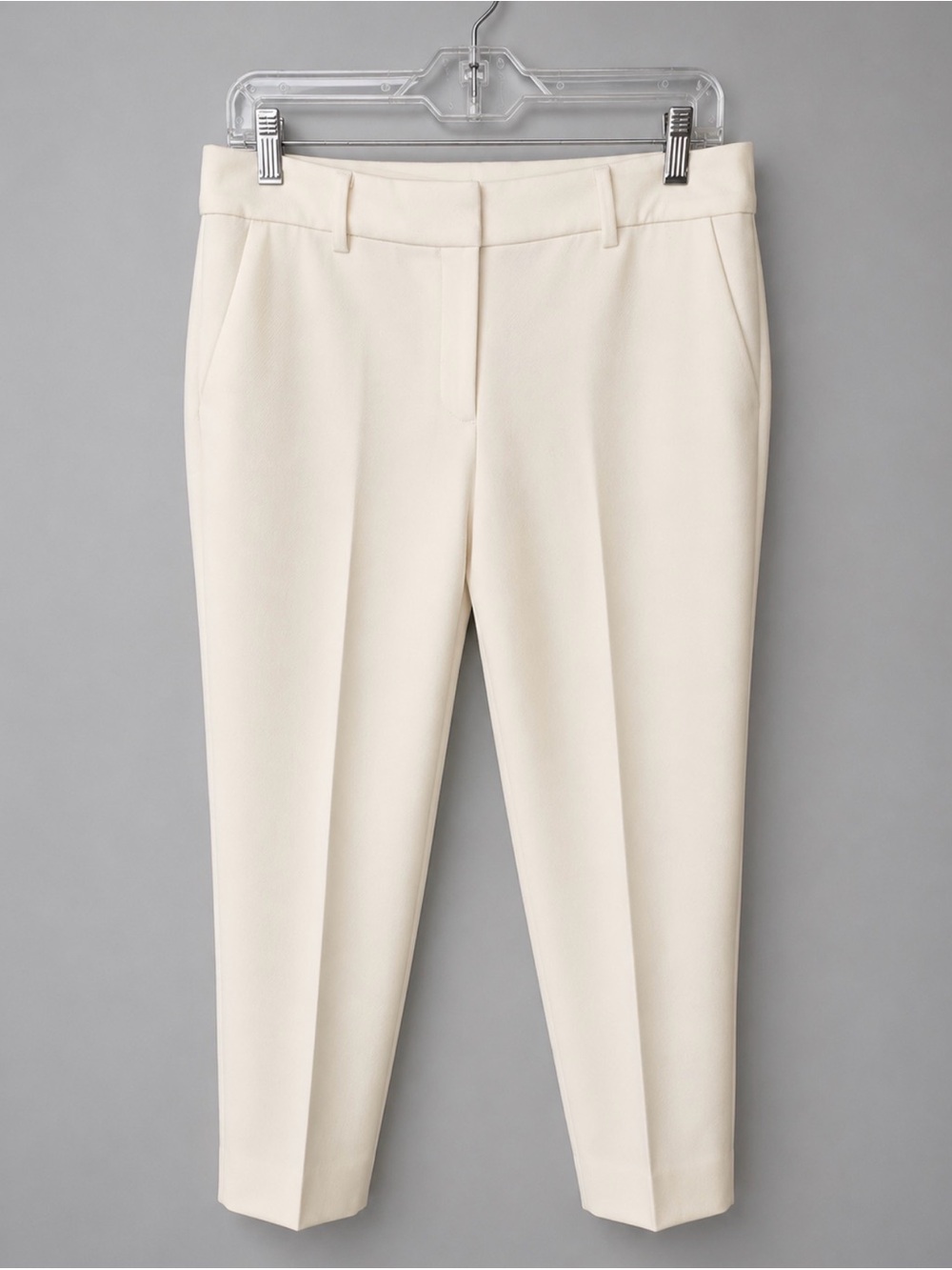 Talbots Cream Tailored Ankle Pants woman 8 slim career stretch ivory office